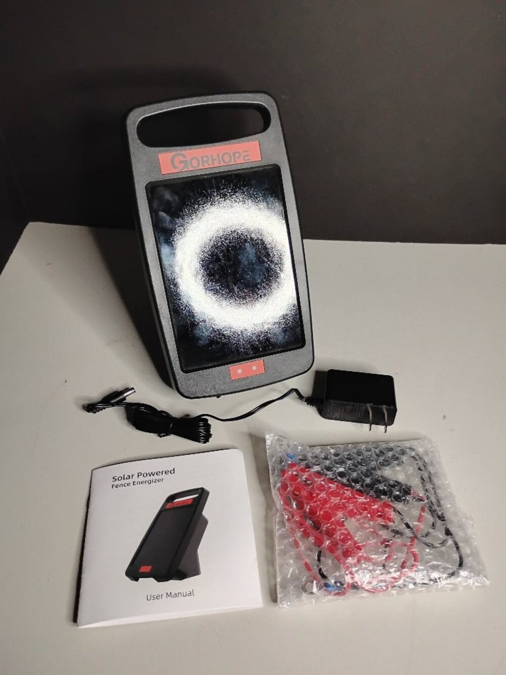 Gorehope Solar 10 Miles Solar Electric Fence Charger with Short Circuit Alarm